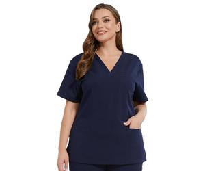 JONATHAN UNIFORM Extensible Blouse Medicale Femme 3 Poches Manche Courte | Col V Blouse Infirmier Leger, Tenue Aide Soignante Professionnelle pour Medecin Dentiste Clinique Hôpital