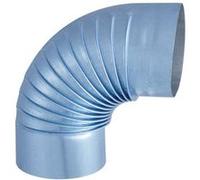 Joncoux Coude plissé de 90° d'angle et aluminié pour conduit de raccordement - Diamètre 125 mm - modèle POLYFEU G