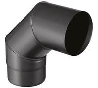 Joncoux Coude pour évacuation des fumées - 90°d'angle - émail 0.7MM - noir mat - Ø125MM G