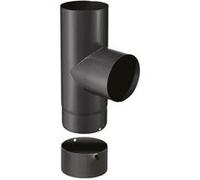 Joncoux Coude T de 90° d'angle - avec tampon - émail 0.7MM - noir mat - Ø150MM G