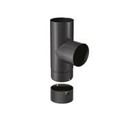 Joncoux Coude T de 90° d'angle - avec tampon - émail 0.7MM - noir mat - Ø180MM