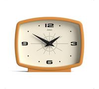 JONES CLOCKS® Film Horloge de Bureau | Design rectangulaire rétro | Jaune Moutarde | Design rétro, mêlant Style du Milieu du siècle à Une Finition Moderne percutante pour étagère ou Table de Chevet