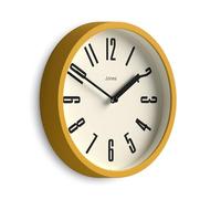 JONES CLOCKS® Hot Tub Horloge Murale | Petite Horloge Ronde rétro | 20cm | Jaune Moutarde | des nombres faciles à Lire | Idéal pour la Cuisine, Le Bureau, Les espaces Grands ou Petits