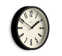 Horloge murale Hot Tub | Petite horloge ronde rétro | 20 cm | Noir | Chiffres faciles à lire | Idéale pour la cuisine, le bureau, la chambre d'enfant, les grandes ou petites pièces