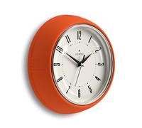 JONES CLOCKS® Ketchup Horloge Murale | Horloge Ronde rétro de Diner | 25cm | Orange | Idéal pour la Cuisine, Le Salon, Le Bureau ou la Chambre à Coucher | des Chiffres faciles à Lire