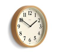 Petite horloge murale de 25 cm, couleur marron moyen, aspect bois, pour la cuisine