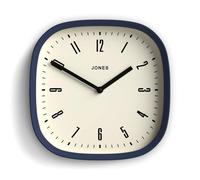JONES CLOCKS® Marvel Horloge Murale | Horloge carrée rétro Arrondie Moderne | 25cm | Bleu Indigo | Un Look de Designer Sympa pour Cuisine, Salon ou Bureau