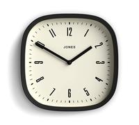 JONES CLOCKS® Marvel Horloge Murale | Horloge carrée rétro Arrondie Moderne | 25cm | Noir | Un Look de Designer Sympa pour Cuisine, Salon ou Bureau