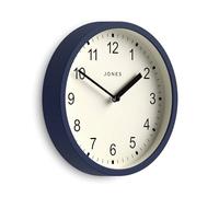 JONES CLOCKS® Spin Horloge Murale | Petite Horloge Ronde Moderne | 20cm | Bleu foncé | des nombres faciles à Lire | Idéal pour la Cuisine, Le Bureau, la Salle des Enfants ou Tout Petit Espace