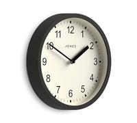 JONES CLOCKS® Spin Horloge Murale | Petite Horloge Ronde Moderne | 20cm | Gris foncé | des nombres faciles à Lire | Idéal pour la Cuisine, Le Bureau, la Salle des Enfants ou Tout Petit Espace