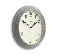 Horloge murale classique de 40 cm, gris clair, avec de grands chiffres