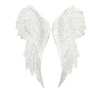 Jones Home & Gift Ailes d'ange blanches à paillettes pour décoration murale - Sculpture murale - 54 cm de haut - 61 x 27 cm - AO_44427