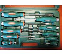 Jonnesway D70PP10S, lot de 10 tournevis à choc , outils pour usage professionnel, y compris cruciforme et plat, en acier au chrome-molybdène