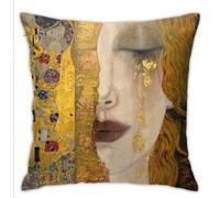 jonycm Couvre-oreillers colorés The Kiss de Gustav Klimt Couvre-Coussins Housses carrées Taille Imprimé Taie d'oreiller décoratif 45X45cm