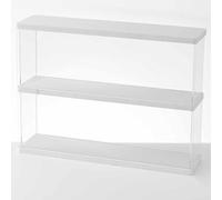 Joody 2 Niveaux Vitrine Acrylique pour Collection Figurine Voiture Miniature, Transparent Boite Plexiglas avec Porte, Anti-poussiere Vitrine Parfum Rangement, Blanche (40 x10x27,7cm)