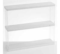 Joody 2 Niveaux Vitrine pour Collection Transparent Vitrine Acrylique pour Figurine Voiture Miniature, Boite Plexiglas avec Porte, Maison Etagere de Rangement Parfum Anti - poussiere(30x10x26,8cm)