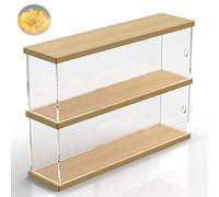 Joody 2 Niveaux Vitrine pour Collection Vitrine Acrylique pour Figurine Voiture Miniature, Boite Plexiglas Transparent avec Porte, Maison Etagere de Rangement de Vitrine Anti - poussiere(30x10x26,8cm)