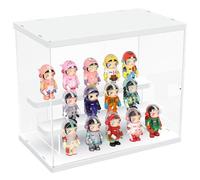 Joody 3 Etagere Vitrine Acrylique pour Collection, Voiture Miniature Pop Figurine Manga, Boite Plexiglas Transparente Anti-poussière pour Le Stockage, Blanc, 32 x 18 x 26,4 cm