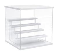 Joody Vitrine Acrylique pour Collection, 5 Etagere Pop Figurine Vitrine avec Porte, Boite Plexiglas Transparente pour Miniature, Anti-poussière pour Le Stockage de la Collection d'objets, Blanc