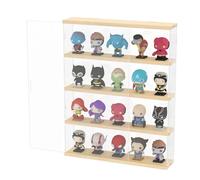 Joody Vitrine Murale Vitrine pour Collection Figurine Voiture Miniature Maquette, 4 etageres Vitrine Acrylique Transparente avec Porte Coulissante, Boite Plexiglas Rangement, 40x8.5x50 cm