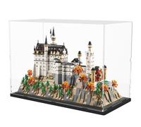 Joodyyoo Vitrine Acrylique pour Lego Architecture Le Château de Neuschwanstein 21063, Lego du Balrog Book Nook 10367, Anti-poussiere Transparente Boite avec Bande Lumineuse, 50x25x35cm