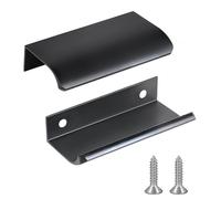 JOOJA Lot de 10 poignées de tiroir cachées de style moderne pour meuble de cuisine, noir, 80 mm