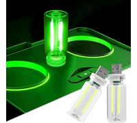 joonnair 2 Lampe rétro pour Voiture, Lumière vert, veilleuse usb pour voiture, appui long pour variation continue de la luminosité, pour lampe d'intérieur de voiture usb à brancher