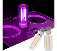 joonnair 2 Lampe rétro pour Voiture, lumière violette, appui long pour variation continue de la luminosité, lampe d'intérieur de voiture usb à brancher, veilleuse usb pour voiture, Adapté aux familles