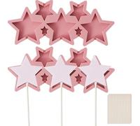 joonnair 2 Moule à Sucettes en Chocolat en Forme d’étoile avec 50 Baton Sucette, Sucette Chocolat Moules en Silicone, Moule a Bonbon pour Bonbons, Chocolats, Glaçons, Activités familiales