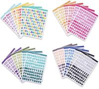 joonnair 24 Multicolores Feuilles Lettres Autocollantes, vinyle stickers lettres alphabet chiffres autocollants, Autocollant Prenom pour scrapbooking, cartes de vœux DIY, boîte aux lettres, décoration