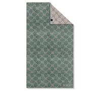 JOOP! Serviette de douche 'Cornflower' mastic / vert foncé, Taille 80x150cm