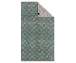 JOOP! Serviette de douche 'Cornflower' mastic / vert foncé, Taille 80x150cm