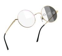 Joopin Lunettes Rondes Anti Lumière Bleue pour Homme Femme | Protection UV400, Anti-Fatigue Oculaire, Monture Ronde Métal Léger et Durable pour Employés de Bureau Gamers