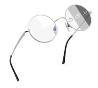 Joopin Lunettes Rondes Anti Lumière Bleue pour Homme Femme | Protection UV400, Anti-Fatigue Oculaire, Monture Ronde Métal Léger et Durable pour Employés de Bureau Gamers