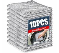 JOOTUEPO Lot de 10 Chiffons Métalliques Anti-Rayures Multi-usages pour Vaisselle Humide et Sèche, Éponge Métallique pour Taches Tenaces, Réutilisables (Double Couche)