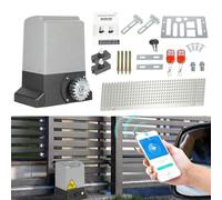Joparri Actionneur de Portail Coulissant 800kg 370W Smart WiFi Actionneur de Portail Automatique avec 2 Télécommandes, 4M crémaillère, 2 Clés de Déverrouillage et Fonction de Fermeture Automatique