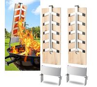 Joparri Lot de 2 planches à saumon flammé avec support, planche à fumer en bois de cèdre avec support en acier inoxydable solide pour brasero et barbecue