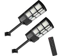 Jopassy 2X 400W Réverbère mural solaire avec détecteur de mouvement Lampadaire LED
