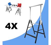 Jopassy 4× tréteau d'échafaudage, tréteau pliant capacité de charge 200kg, réglable 80-130CM, Indoor ou Outdoor, avec sécurité anti-glissement, tréteau de travail, Schwrz