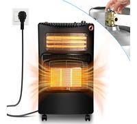 Jopassy 4200W Chauffage à gaz hybride incl. set régulateur de pression de gaz - Chauffage électrique infrarouge Four à gaz, chauffage radiant à gaz, bouteilles de butane et de propane et raccordement
