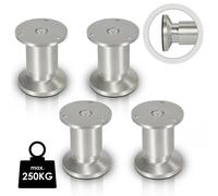 Jopassy 4x pieds de meuble Pieds de meuble en aluminium Diamètre 40 mm Hauteur 150mm Noir Réglable en hauteur
