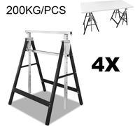 Jopassy 4X Tréteau d'échafaudage acier 200kg Tréteau télescopique pliable 7 fois réglable en hauteur