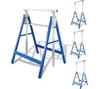 Jopassy 4X tréteaux d'échafaudage Tréteaux télescopiques Tréteaux pliants tréteaux métalliques Tréteaux d'échafaudage Banc d'outils Réglable en hauteur 80-130 cm, avec sécurité anti-glissement, charge