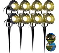 Jopassy 8X Projecteur de jardin 4W LED Lampe de jardin avec piquet de terre Lumière gazon Blanc chaud Étanche IP65 pour extérieur Jardin Étang Paysage