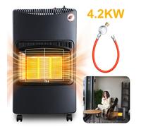 Jopassy Chauffage à gaz 4.2 KW Chauffage à gaz avec régulateur de pression + tuyau | Poêle à gaz Poêle à gaz céramique à 3 allures | Chauffage à gaz infrarouge Chauffage radiant pour bouteilles de but