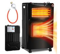 Jopassy Chauffage à gaz + électricité Chauffage à gaz Poêle à gaz Chauffage radiant 4.2 KW Foyer à gaz avec régulateur + tuyau + pince Chauffage radiant au gaz Bouteilles de butane ou de propane jusqu