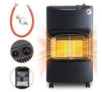 Jopassy Chauffage au gaz Chauffe-gaz Poêle à gaz Chauffage radiant 4.2 KW Cheminée à gaz incl. régulateur de pression + tuyau Chauffage radiant au gaz Bouteilles de butane ou de propane jusqu'à 10kg N