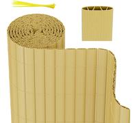 Jopassy Clôture de protection visuelle en PVC Bambou Paravent pour jardin balcon et terrasse 160x1000cm Forme stable en W