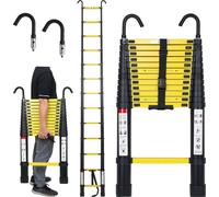 Jopassy Escabeau télescopique 3,8m avec crochet Escabeau à coulisse Stabil Aluminium jusqu'à 150kg