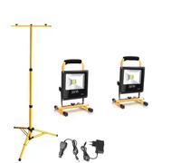 Jopassy LED Projecteur de chantier sans fil Lampes de travail avec pied télescopique Blanc froid Projecteur de travail LED 2x30W+1xpied Projecteur